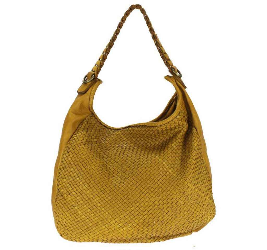 BZNA Bag Manja Gelb Italy Designer Beutel Umhängetasche Shopper Handtasche Leder
