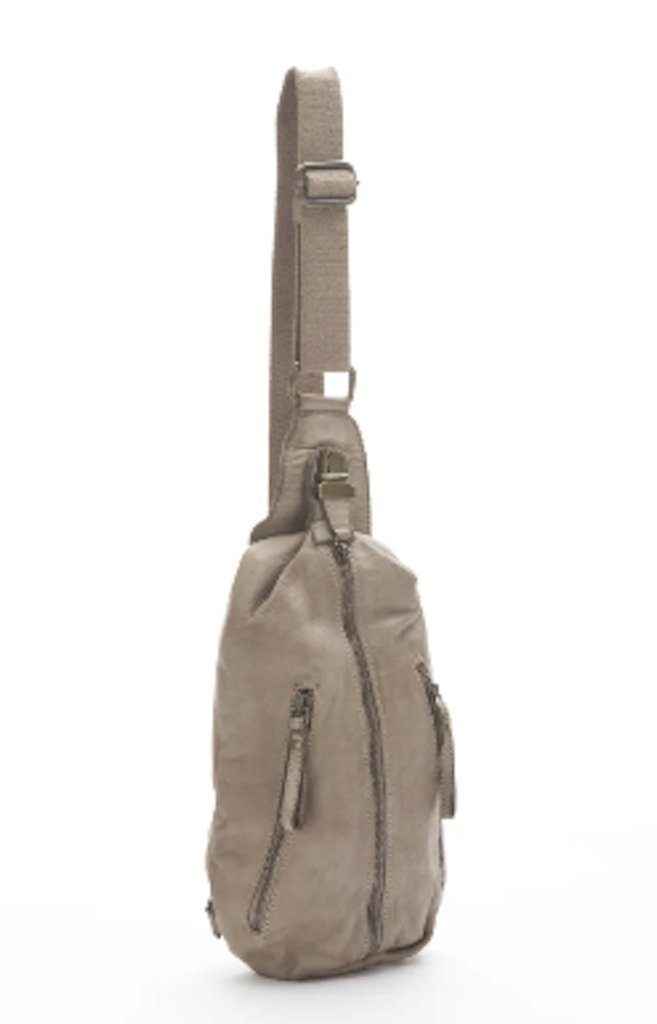 BZNA Bag Martin Taupe Italy Designer Gürteltasche Bauchtasche Fanny Bag Umhängetasche Schultertasche Tasche Leder Shopper Neu