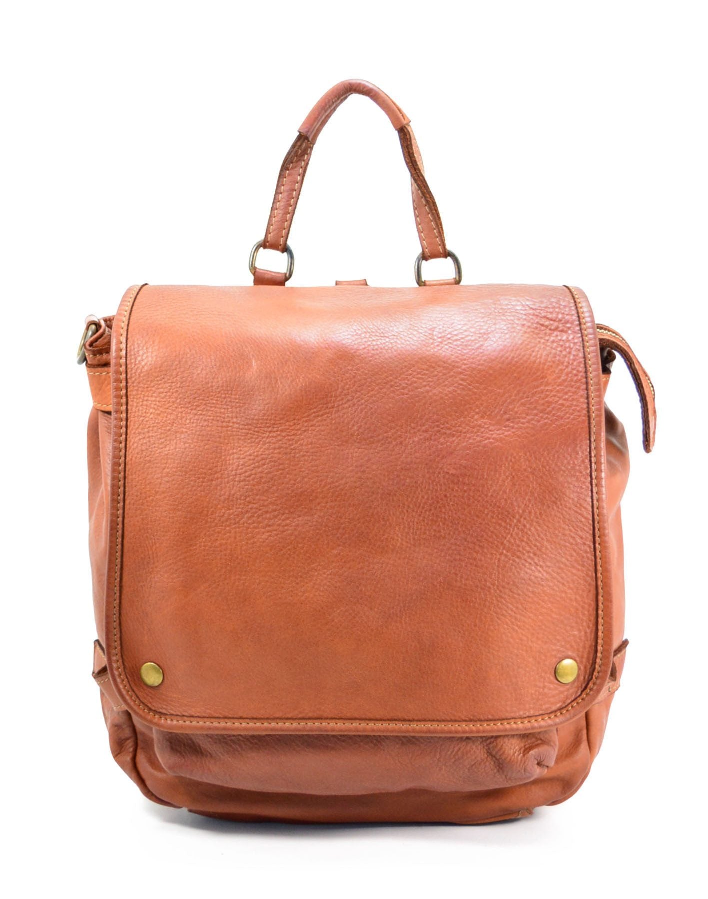 BZNA Bag Anna Cognac Backpacker Designer Rucksack Ledertasche Damenhandtasche