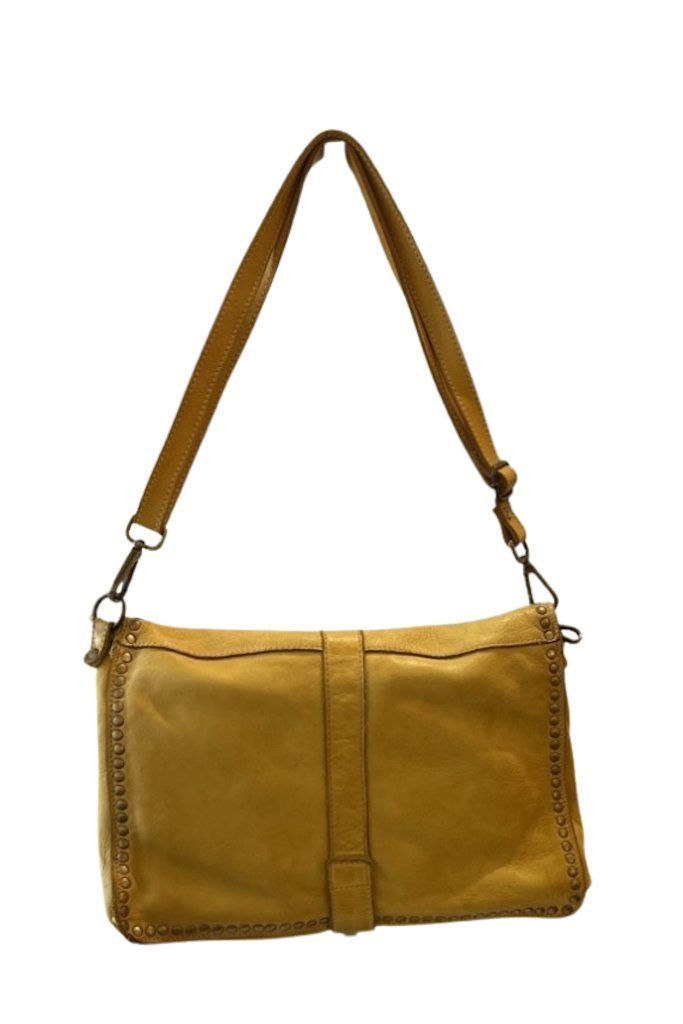BZNA Bag Luna Gelb Italy Designer Clutch Umhängetasche Damen Handtasche Schultertasche Tasche Leder Shopper Neu
