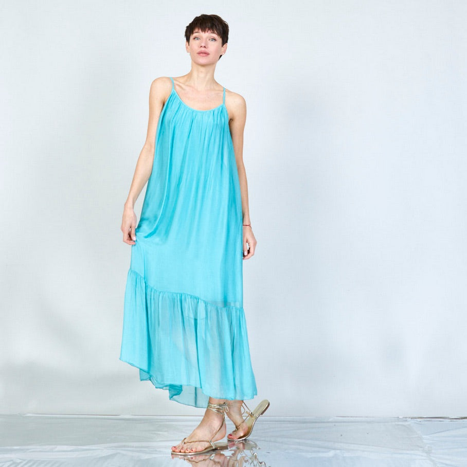 BZNA Ibiza Kleid Rückenfreies Seidenchiffon Langes Kleid Seidenkleid oneSize - B Z N A