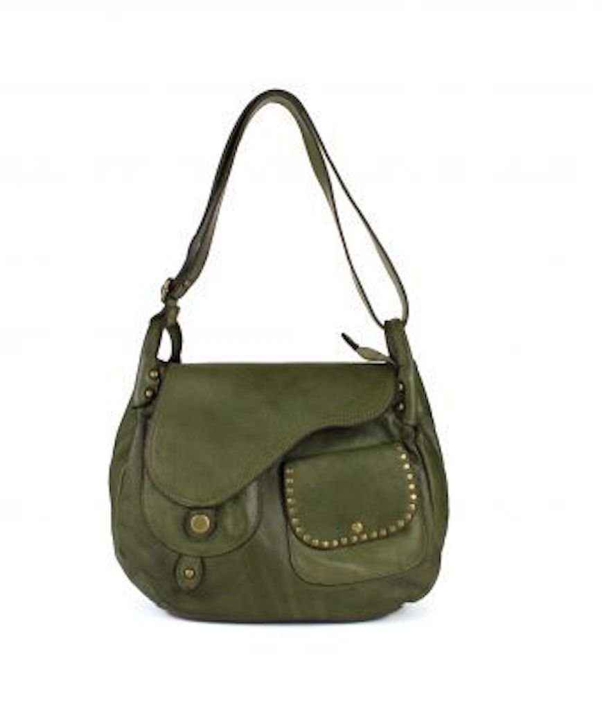 BZNA Bag Malea Grün italy Designer Leder Schulter Ledertasche Umhänge Tasche