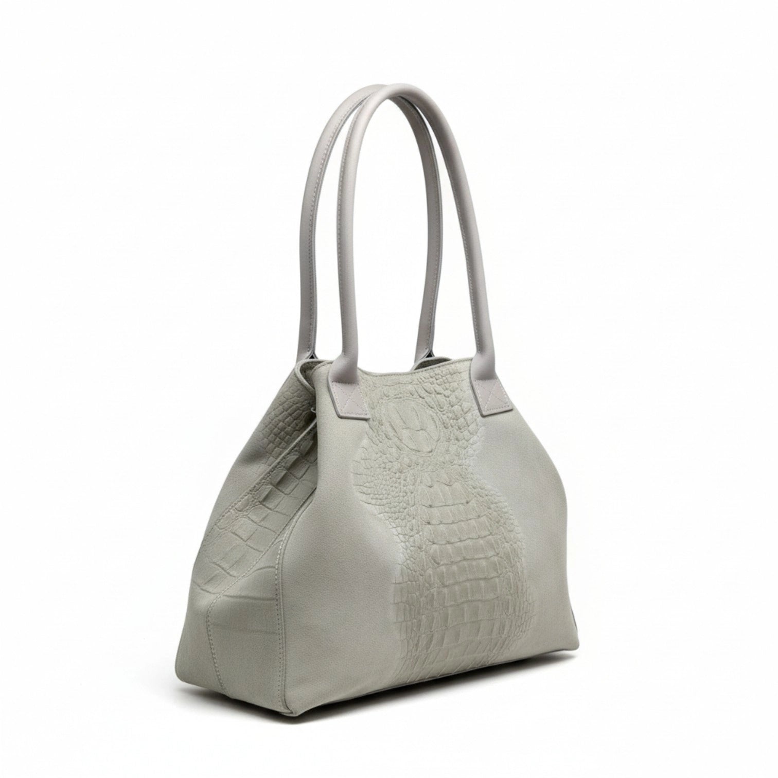 BZNA Bag Ladas Beige Kroko Prägung Leder Italy Damen Shopper Handtasche Schultertasche Tasche - B Z N A