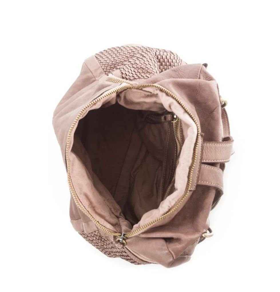 BZNA Bag Svetta Grau Backpacker Designer Rucksack Damenhandtasche Schultertasche Leder Nappa