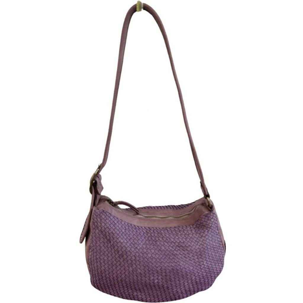 BZNA Schultertasche Bella Medium Flieder Italy Designer Ledertasche Umhängetasche