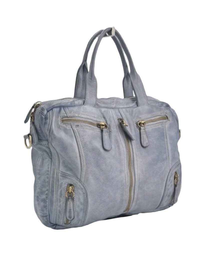 BZNA Bag Simsa Denim Blau Business Aktentasche Designer Ledertasche Schultertasche Unisex