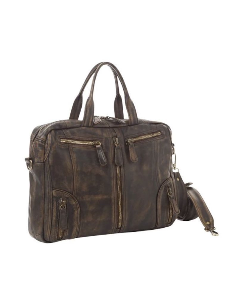 BZNA Bag Lio Braun Business Aktentasche Designer Ledertasche Schultertasche Unisex