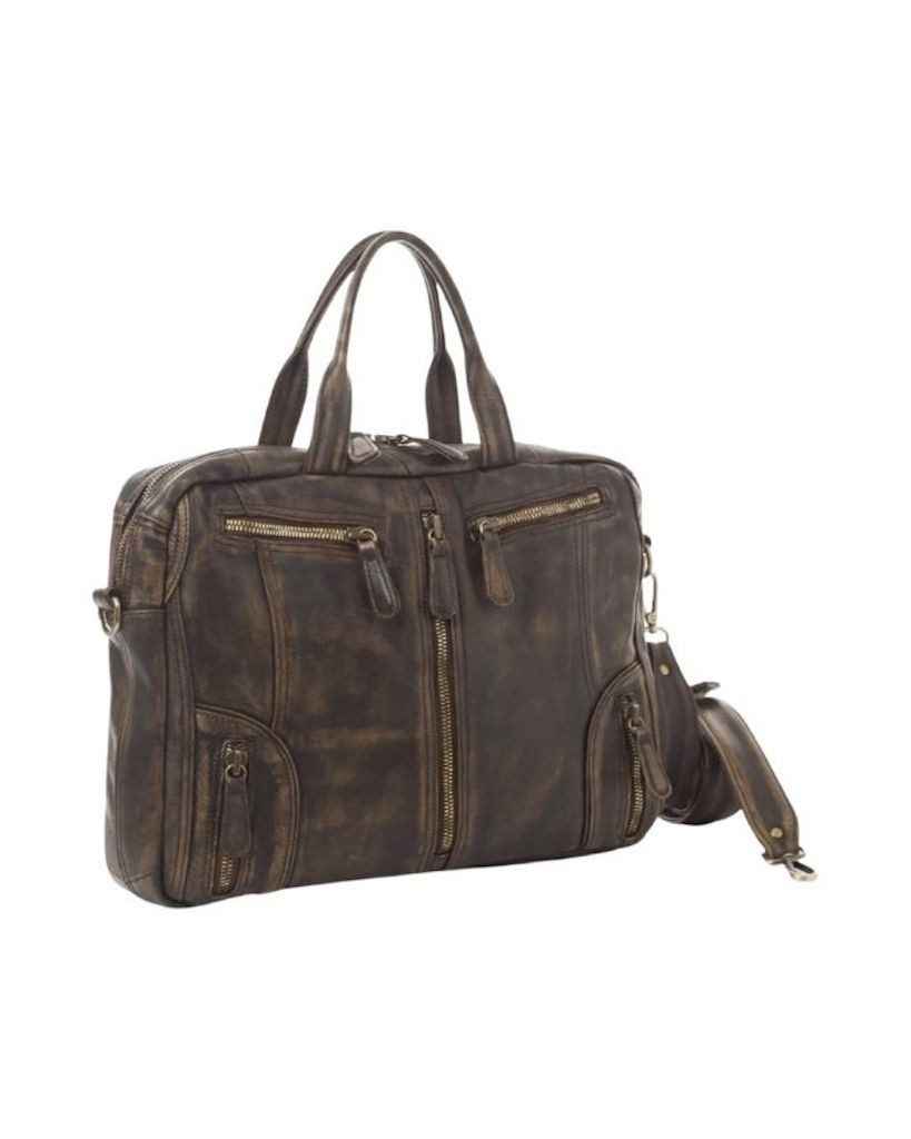 BZNA Bag Lio Braun Business Aktentasche Designer Ledertasche Schultertasche Unisex