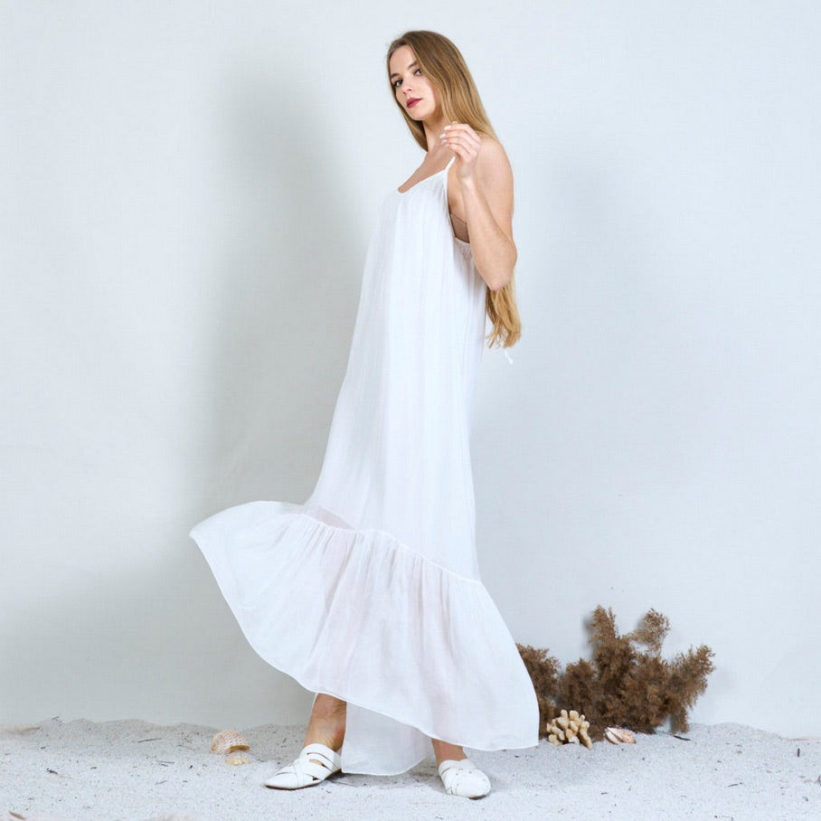 BZNA Ibiza Kleid Rückenfreies Seidenchiffon Langes Kleid Seidenkleid oneSize - B Z N A