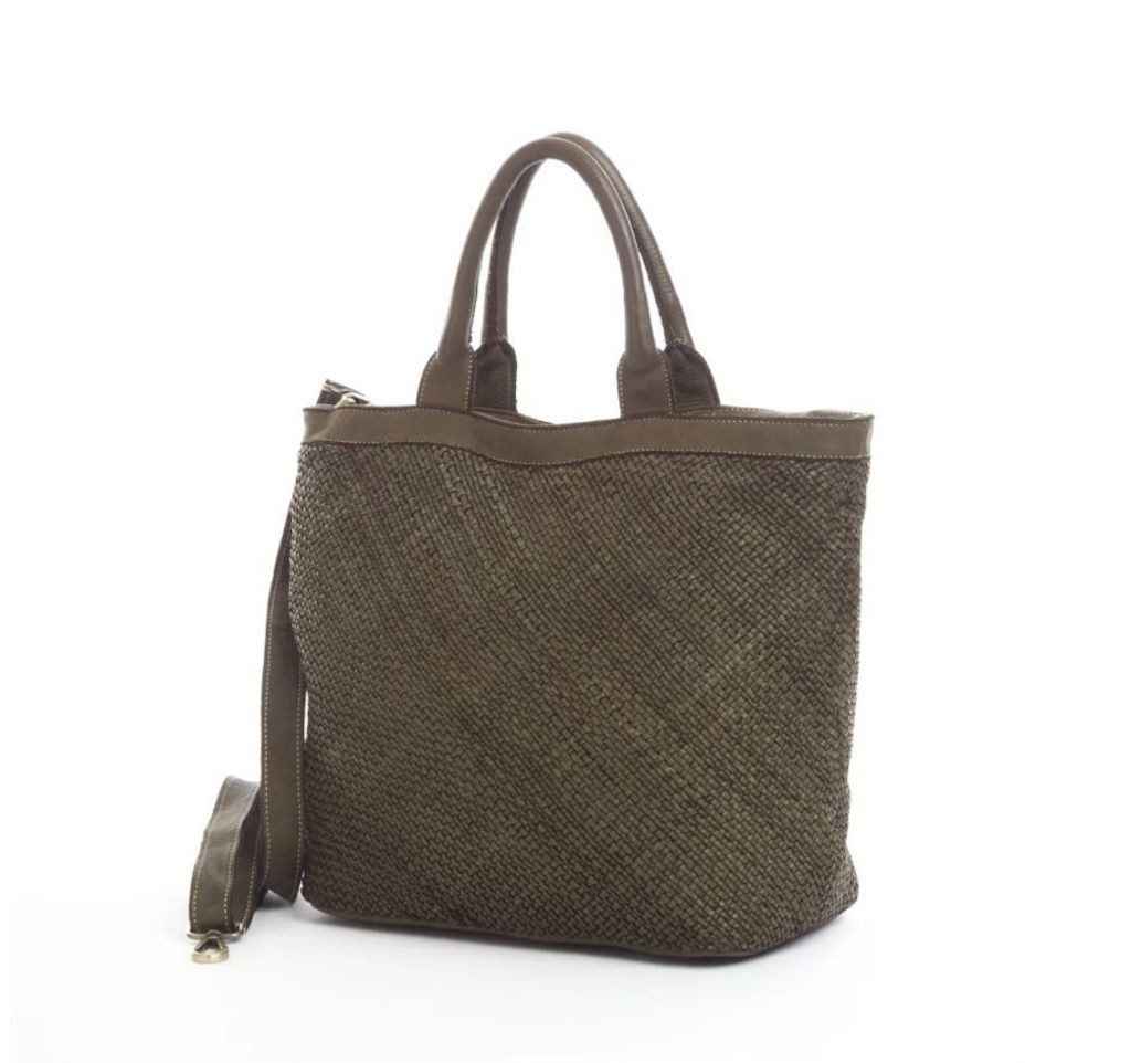 BZNA Bag Xenia Grün Italy Designer Damen Handtasche Tasche Leder Shopper