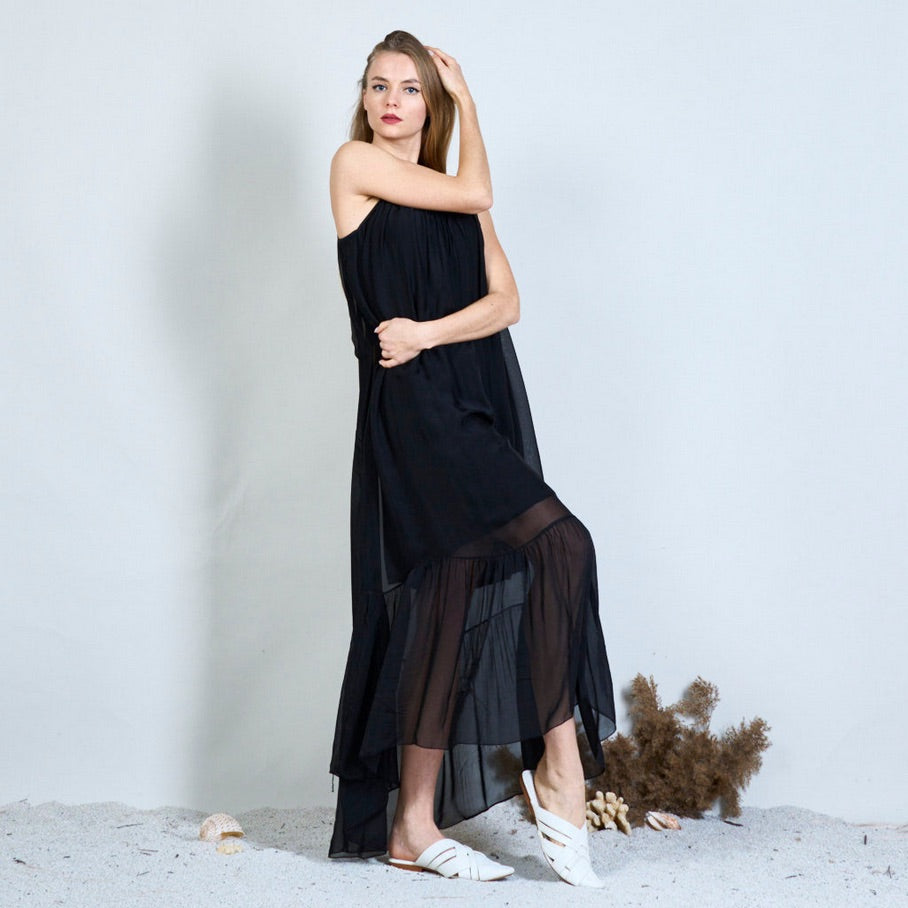 BZNA Ibiza Kleid Rückenfreies Seidenchiffon Langes Kleid Seidenkleid oneSize - B Z N A