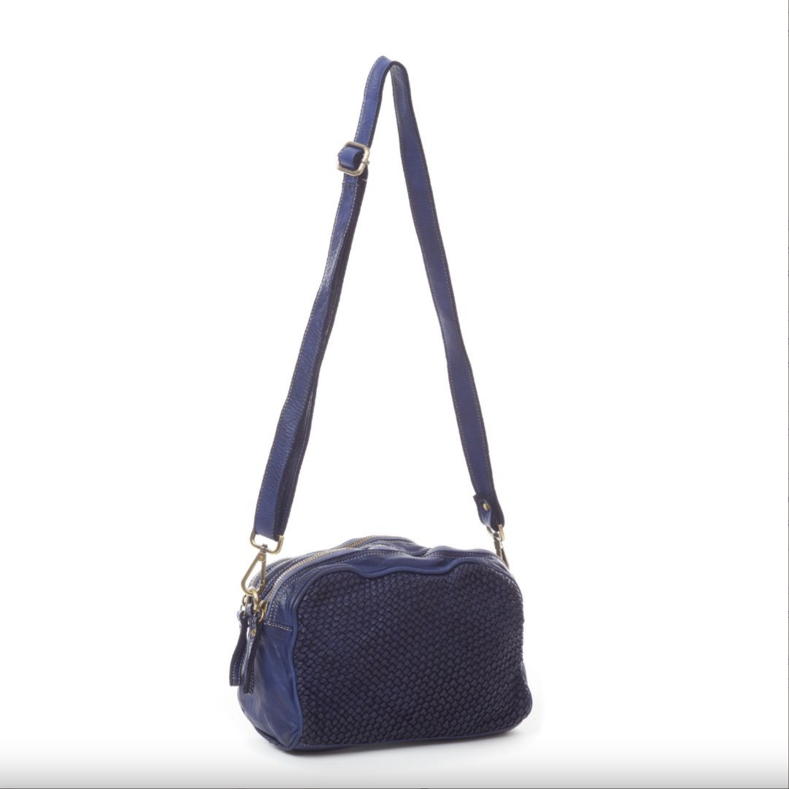 BZNA Bag Lucy Blau blue Italy Designer Clutch Braided Ledertasche Umhängetasche Damen Handtasche Schultertasche Tasche Leder Shopper Neu - B Z N A