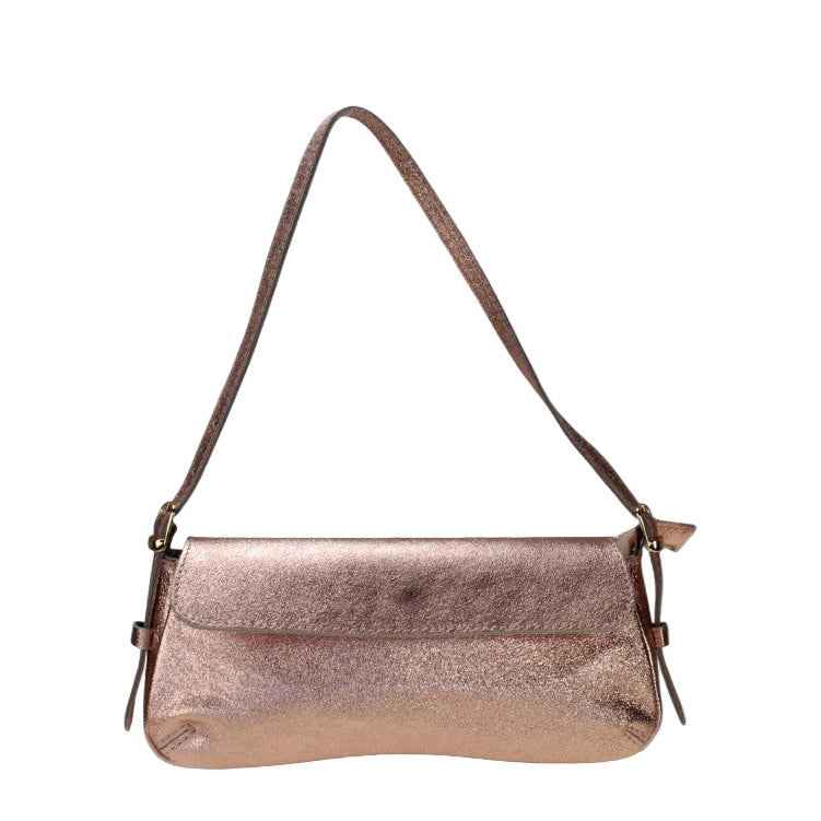 BZNA Bag İkra Oro Rosa Metalicca Leder Italy Damen Clutch Handtasche Schultertasche