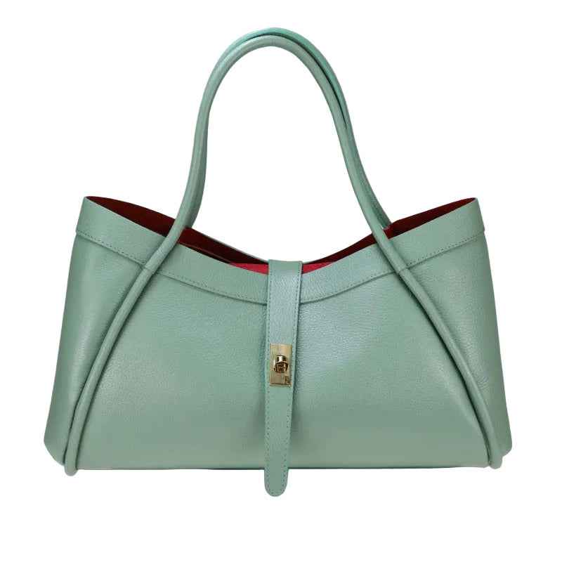BZNA Bag Funny Grün Leder Italy Damen Handtasche Schultertasche Tasche