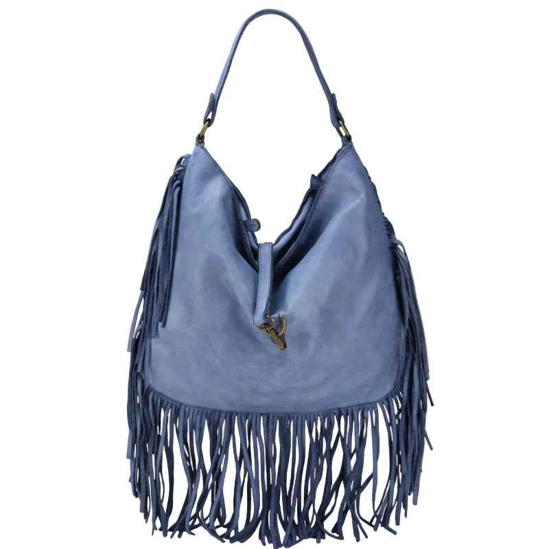 BZNA Bag Napoli blau Italy Designer Damen Handtasche Ledertasche Schultertasche Tasche Leder Shopper Neu