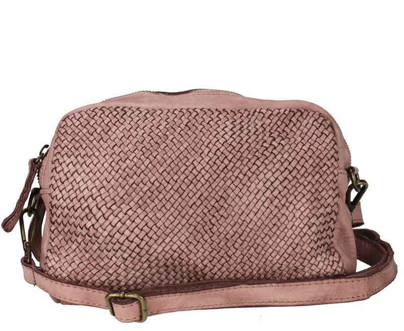 BZNA Bag Lucy Rosa Italy Designer Clutch Braided Ledertasche Umhängetasche Damen Handtasche Schultertasche Tasche Leder Shopper Neu