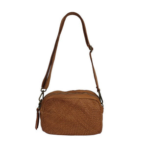 BZNA Bag Lucy cognac Italy Designer Clutch Braided Ledertasche Umhängetasche Damen Handtasche Schultertasche Tasche Leder Shopper Neu
