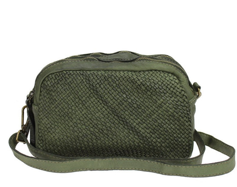 BZNA Bag Lucy verde Italy Designer Clutch Braided Ledertasche Umhängetasche Damen Handtasche Schultertasche Tasche Leder Shopper Neu