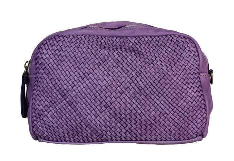 BZNA Bag Lucy Violett Italy Designer Clutch Braided Ledertasche Umhängetasche Damen Handtasche Schultertasche Tasche Leder Shopper Neu