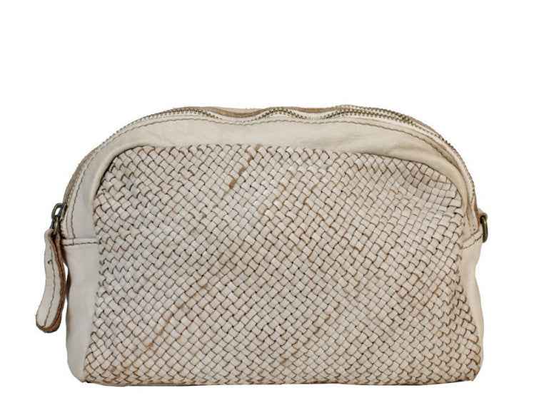 BZNA Bag Lucy helles Taupe Italy Designer Clutch Braided Ledertasche Umhängetasche Damen Handtasche Schultertasche Tasche Leder Shopper Neu