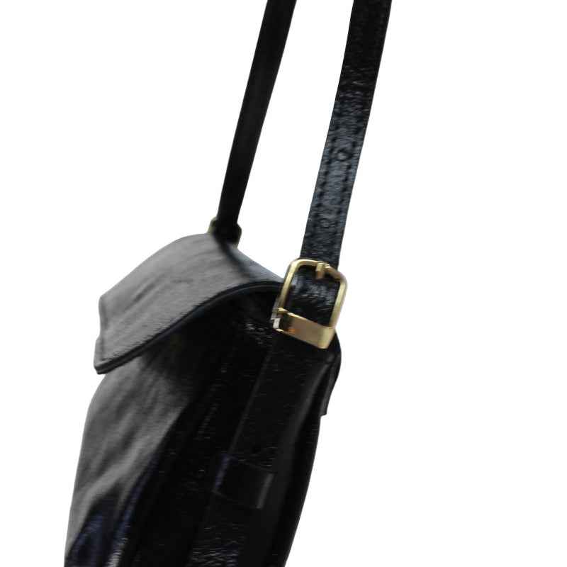 BZNA Bag İkra Oro Scuro Metalicca Leder Italy Damen Clutch Handtasche Schultertasche