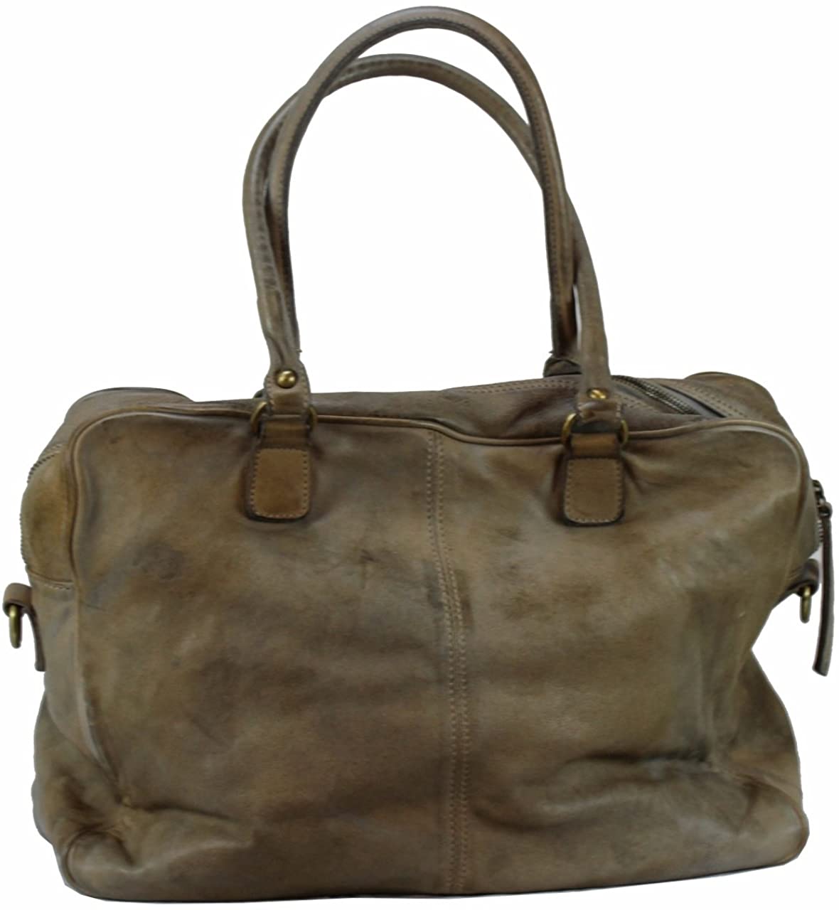 BOZANA Bag Fonda taupe Italy Designer Damen Handtasche Schultertasche Tasche Leder Shopper Neu - B Z N A