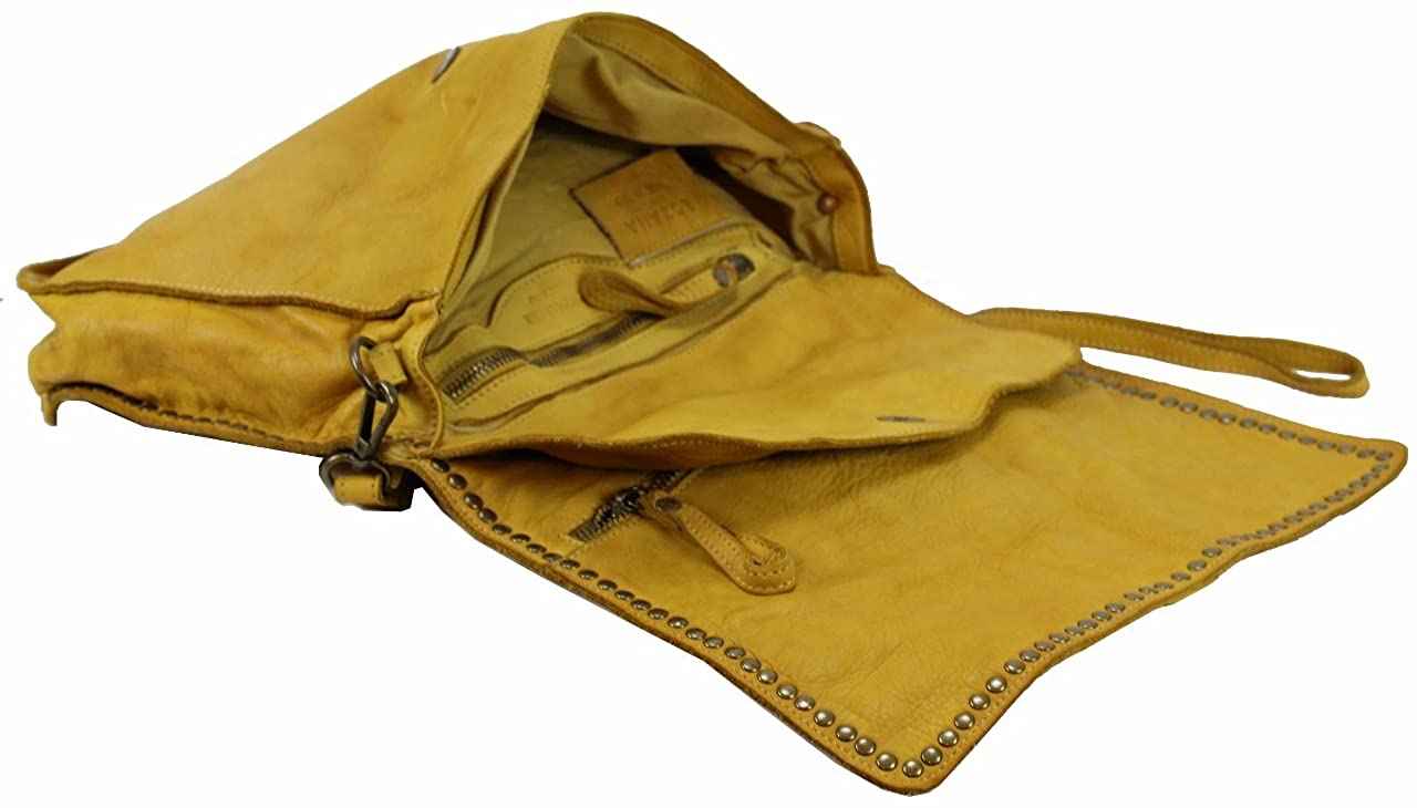 BZNA Bag Luna Gelb Italy Designer Clutch Umhängetasche Damen Handtasche Schultertasche Tasche Leder Shopper Neu