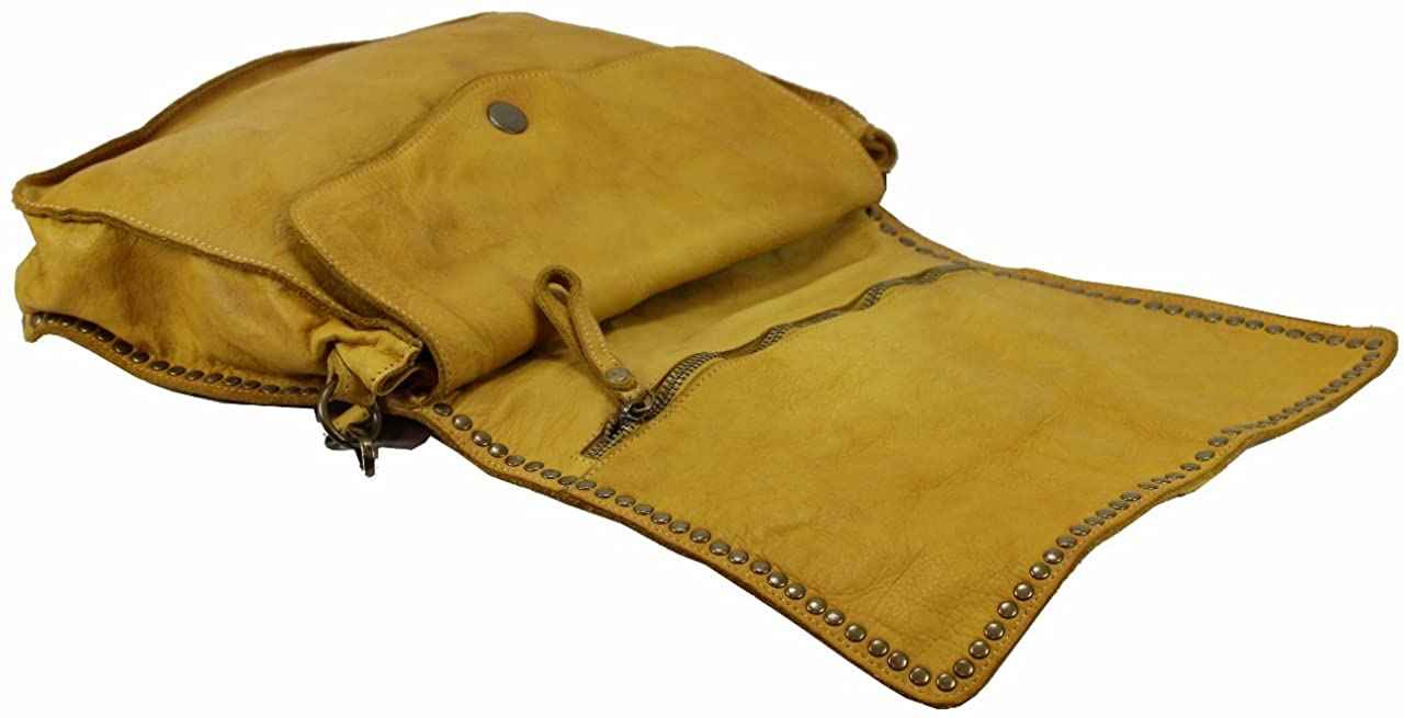 BZNA Bag Luna Gelb Italy Designer Clutch Umhängetasche Damen Handtasche Schultertasche Tasche Leder Shopper Neu