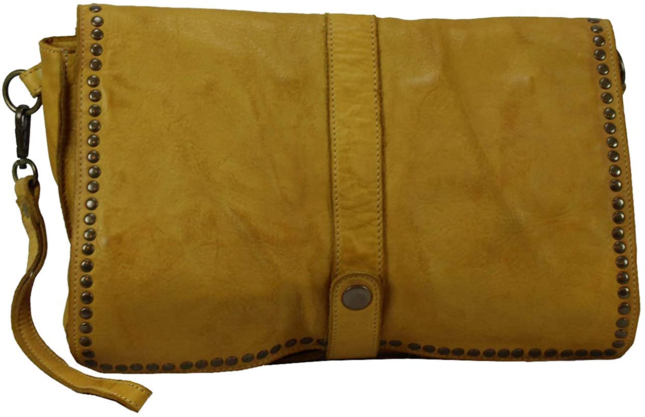 BOZANA Bag Luna giallo Italy Designer Clutch Umhängetasche Damen Handtasche Schultertasche Tasche Leder Shopper Neu - B Z N A