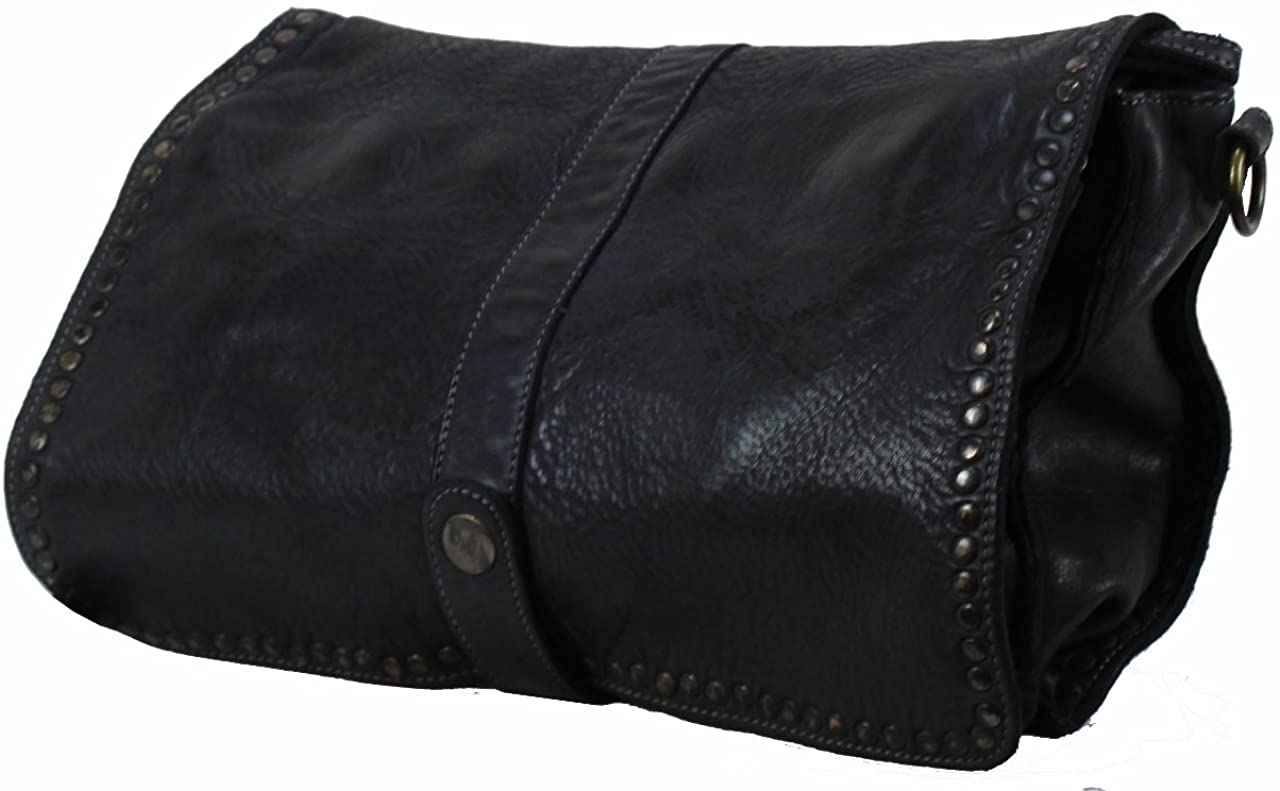 BOZANA Bag Luna nero Italy Designer Clutch Umhängetasche Ledertasche Damen Handtasche Schultertasche Tasche Leder Shopper Neu