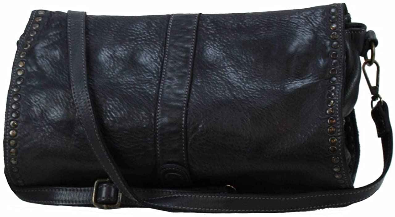 BOZANA Bag Luna nero Italy Designer Clutch Umhängetasche Ledertasche Damen Handtasche Schultertasche Tasche Leder Shopper Neu