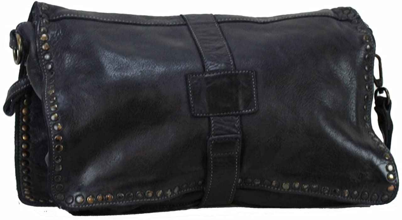 BOZANA Bag Luna nero Italy Designer Clutch Umhängetasche Ledertasche Damen Handtasche Schultertasche Tasche Leder Shopper Neu