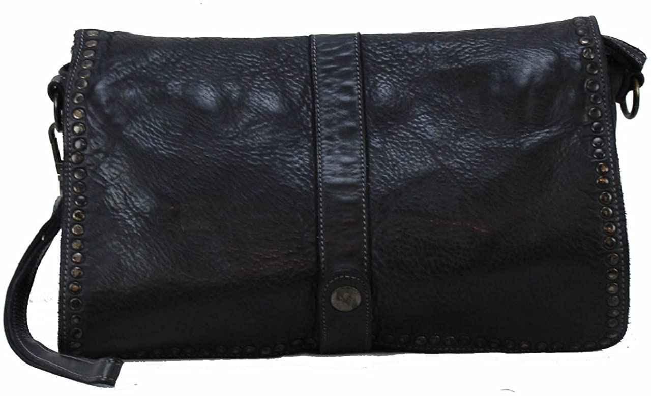 BOZANA Bag Luna nero Italy Designer Clutch Umhängetasche Ledertasche Damen Handtasche Schultertasche Tasche Leder Shopper Neu
