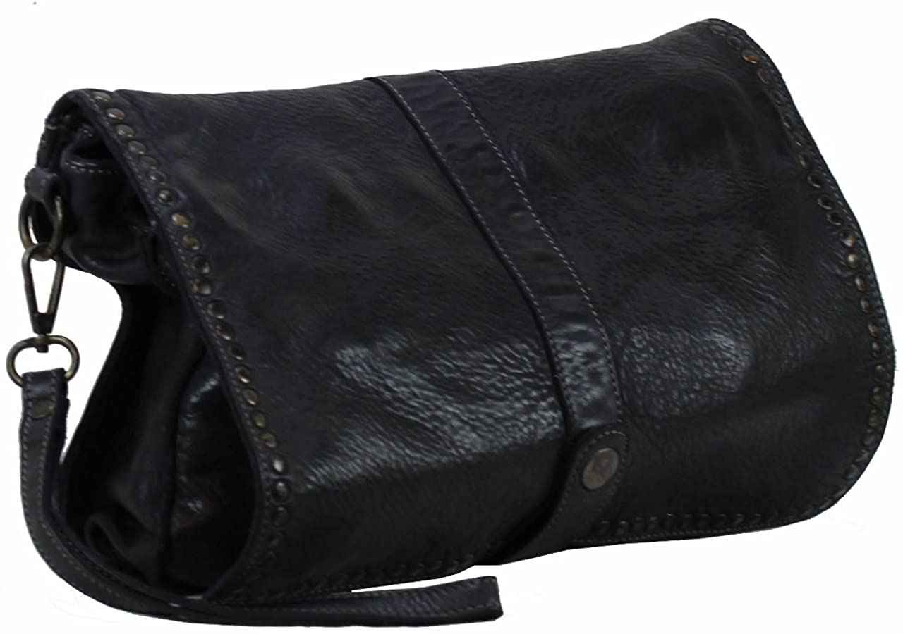 BOZANA Bag Luna nero Italy Designer Clutch Umhängetasche Ledertasche Damen Handtasche Schultertasche Tasche Leder Shopper Neu
