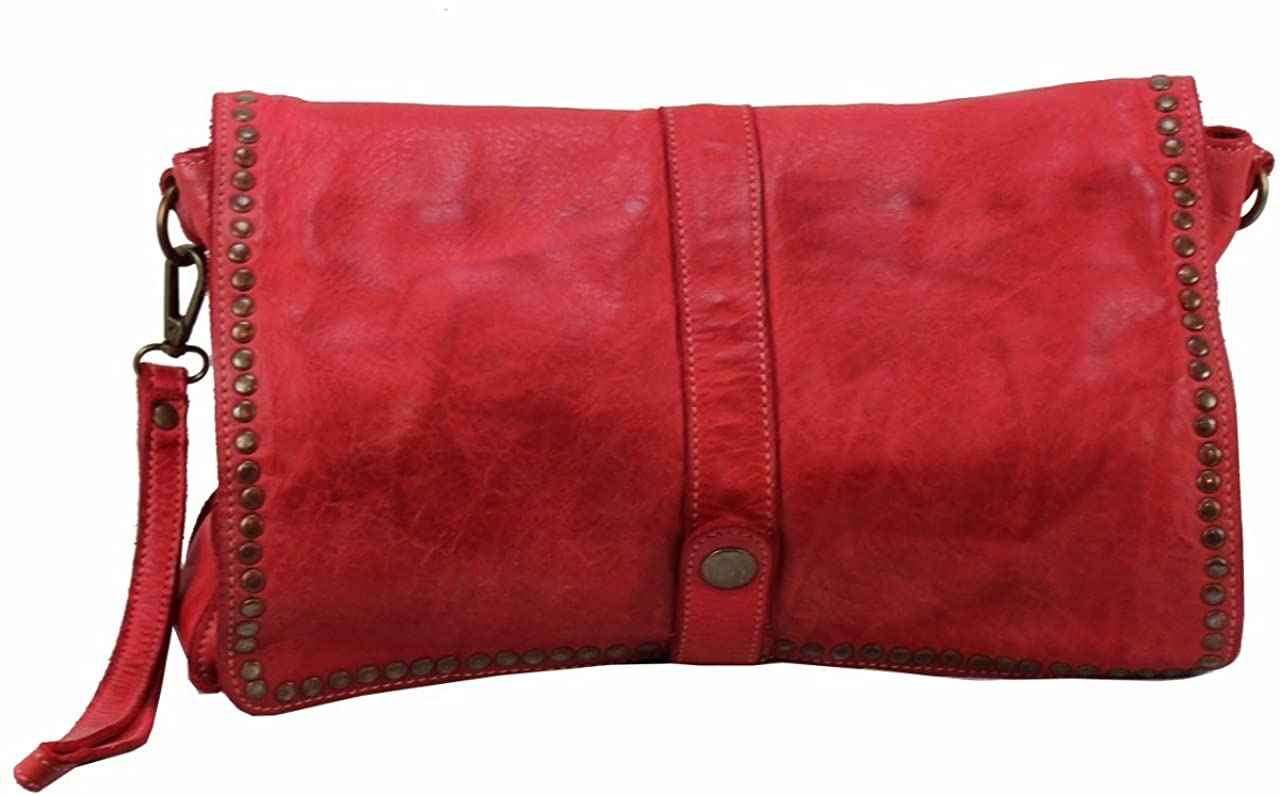 BZNA Bag Luna Rot Italy Designer Clutch Umhängetasche Ledertasche Damen Handtasche Schultertasche Tasche Leder Shopper Neu