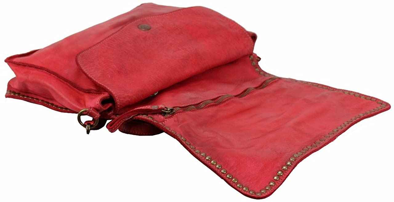 BZNA Bag Luna Rot Italy Designer Clutch Umhängetasche Ledertasche Damen Handtasche Schultertasche Tasche Leder Shopper Neu