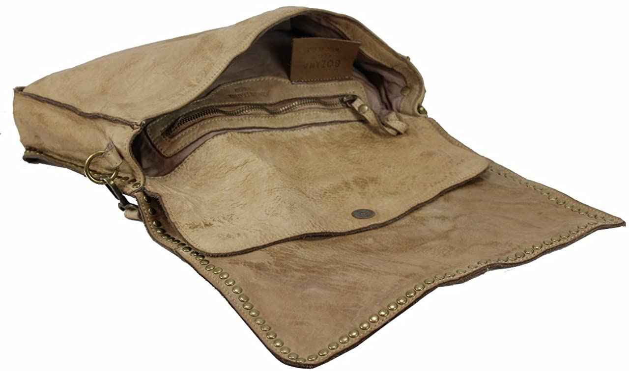 BZNA Bag Luna Taupe Italy Designer Clutch Umhängetasche Damen Handtasche Schultertasche Tasche Leder Shopper Neu
