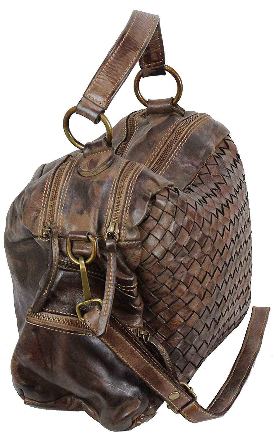 BOZANA Bag Marie moro sheep Italy Designer Damen Handtasche Schultertasche Tasche Schafsleder Shopper Neu