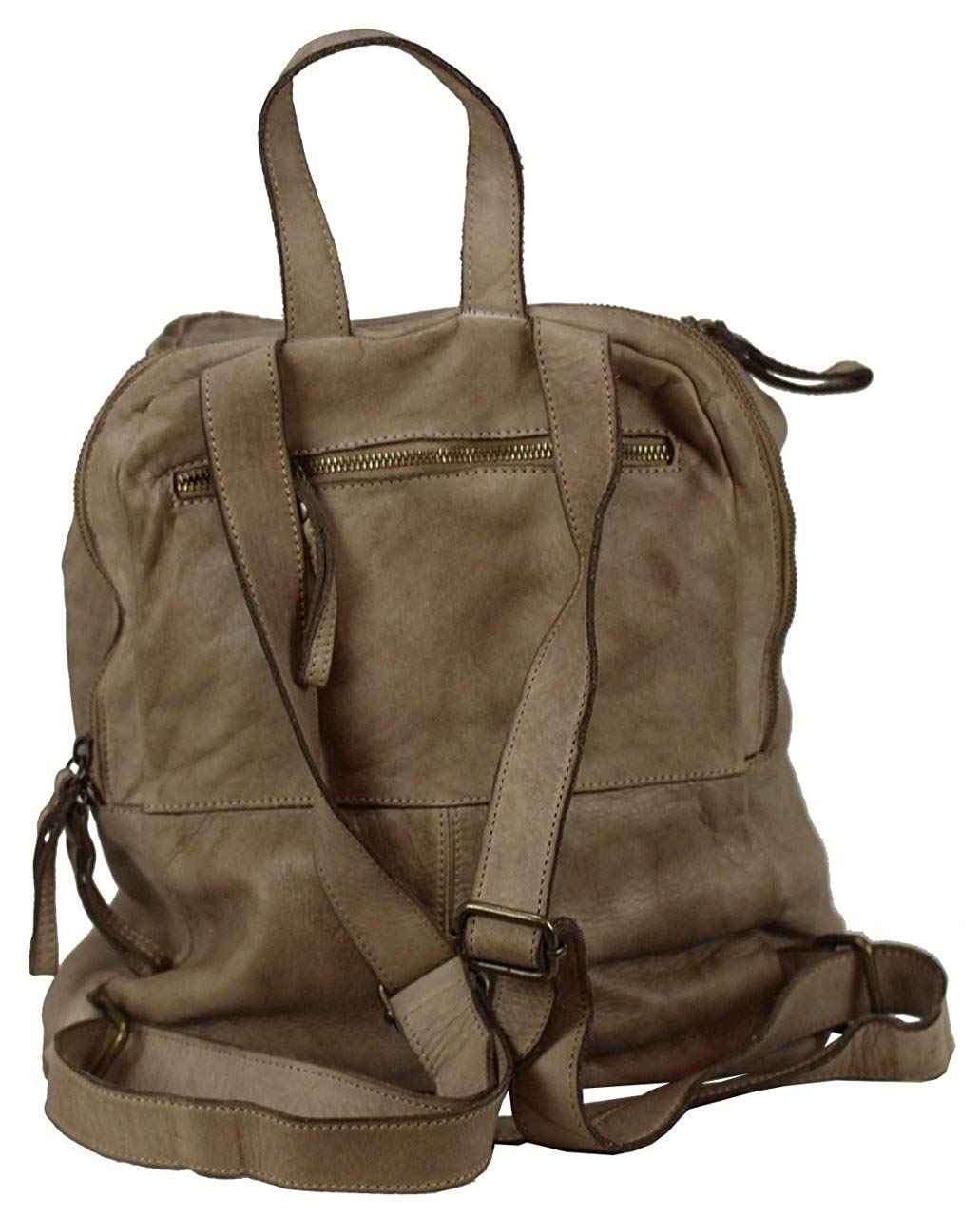 BOZANA Bag Richie beige Backpacker Designer Rucksack Damenhandtasche Schultertasche Leder Nappa sheep ItalyNeu