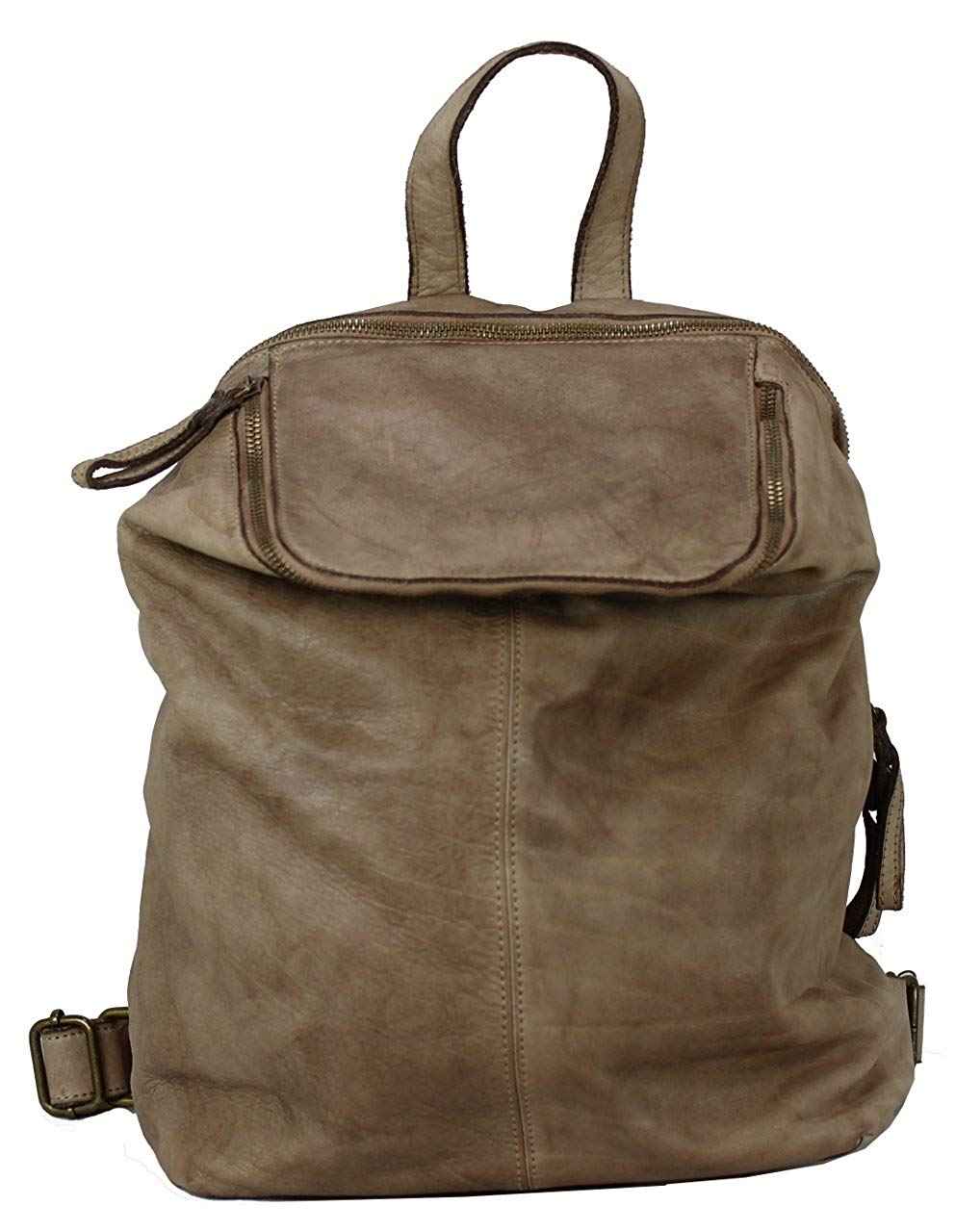 BOZANA Bag Richie beige Backpacker Designer Rucksack Damenhandtasche Schultertasche Leder Nappa sheep ItalyNeu