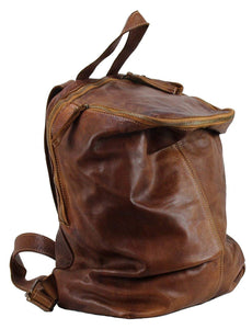 Bozana Bag Richie cognac Backpacker Designer Rucksack Damenhandtasche Schultertasche Leder Nappa sheep ItalyNeu - B Z N A