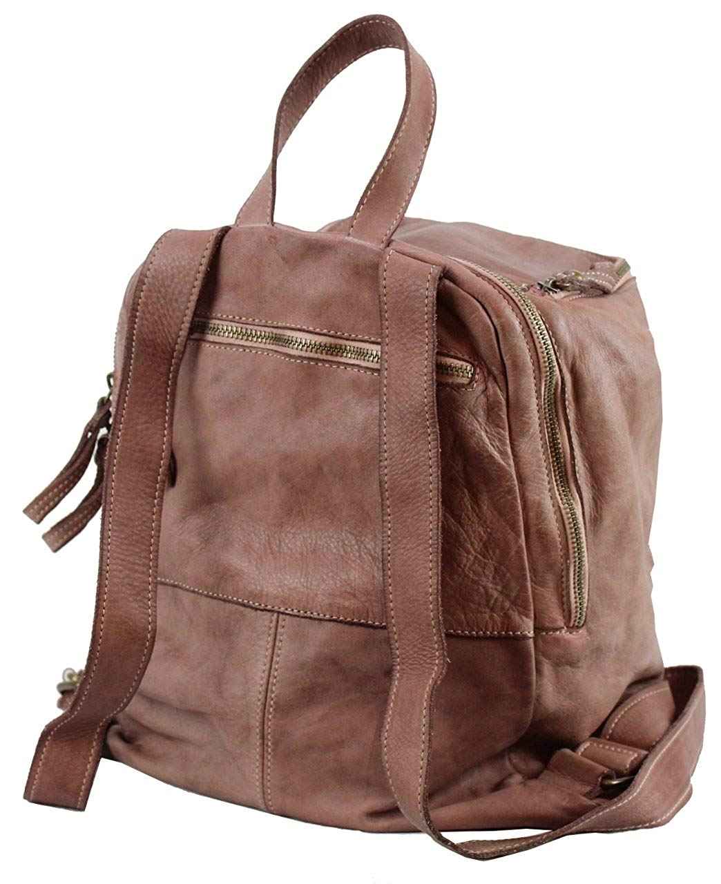 Bozana Bag Richie rose Backpacker Designer Rucksack Damenhandtasche Schultertasche Leder Nappa sheep ItalyNeu