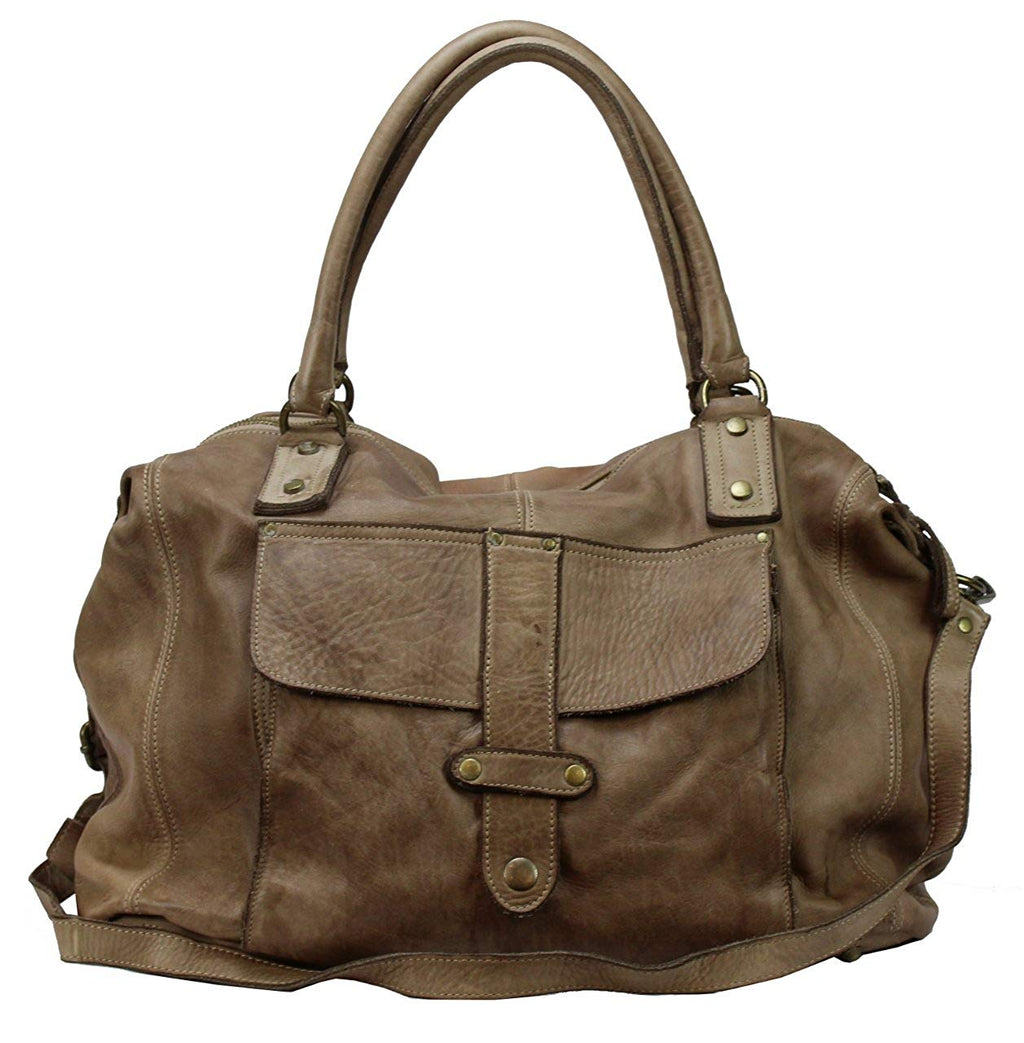 BOZANA Bag Viola beige Italy Designer Damen Handtasche Ledertasche Schultertasche Tasche Leder Shopper Neu - B Z N A