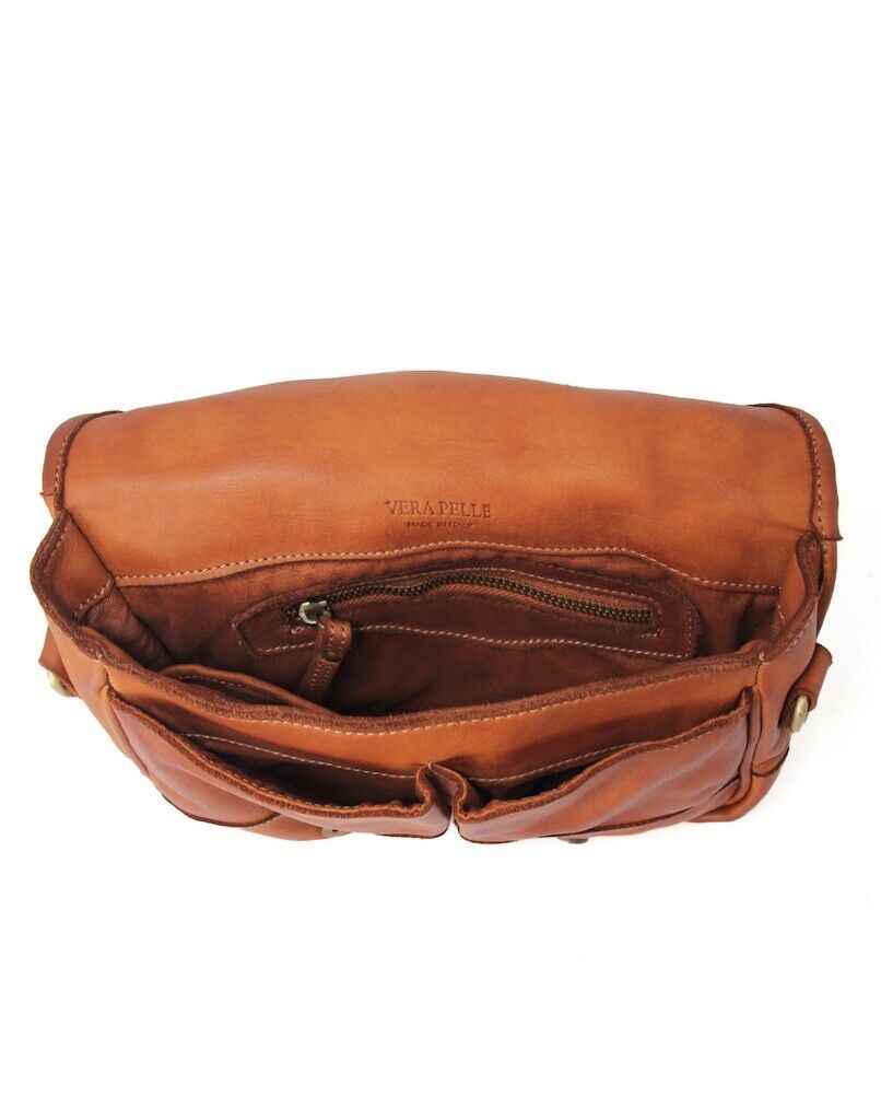 BZNA Aktentasche Enzo Cognac Business Bag Designer Ledertasche Schultertasche