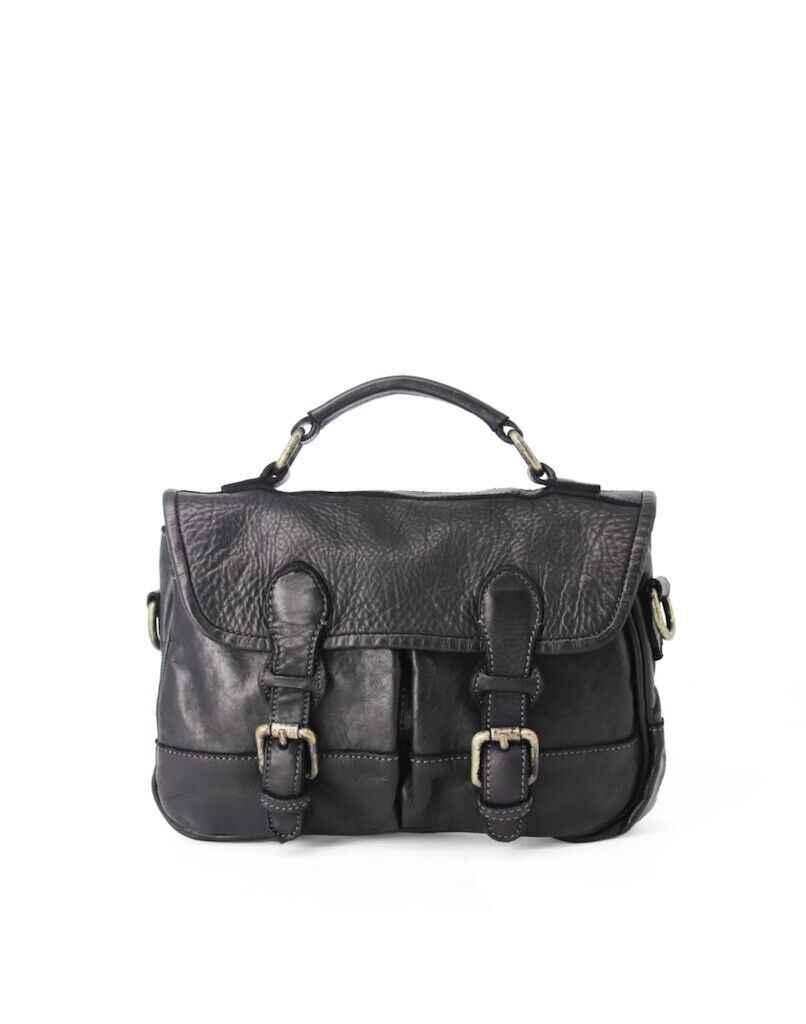 BZNA Aktentasche Enzo Schwarz  Business Bag Designer Ledertasche Schultertasche