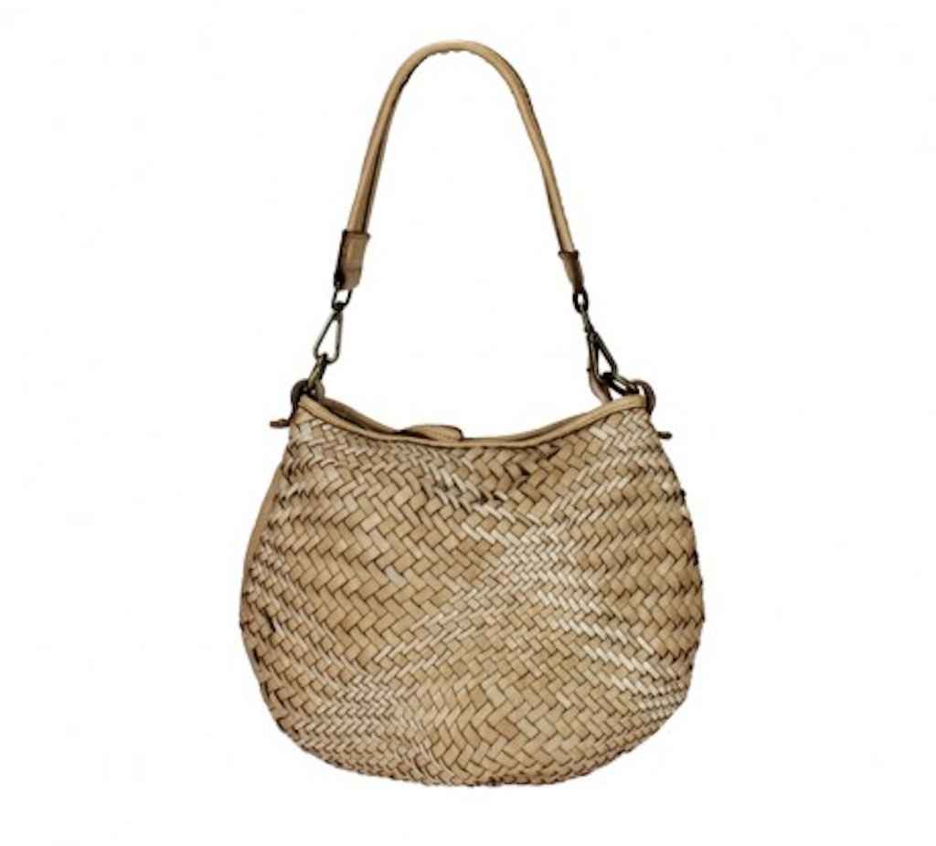 BZNA Bag Alesa Taupe Italy Designer Beutel Umhängetasche Damen Handtasche Leder