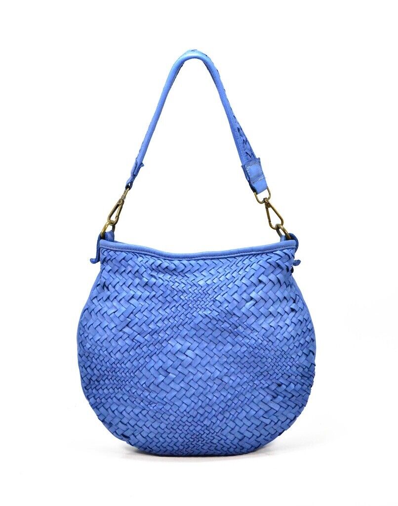 BZNA Bag Alesa Blau Italy Designer Beutel Umhängetasche Damen Handtasche Leder - B Z N A