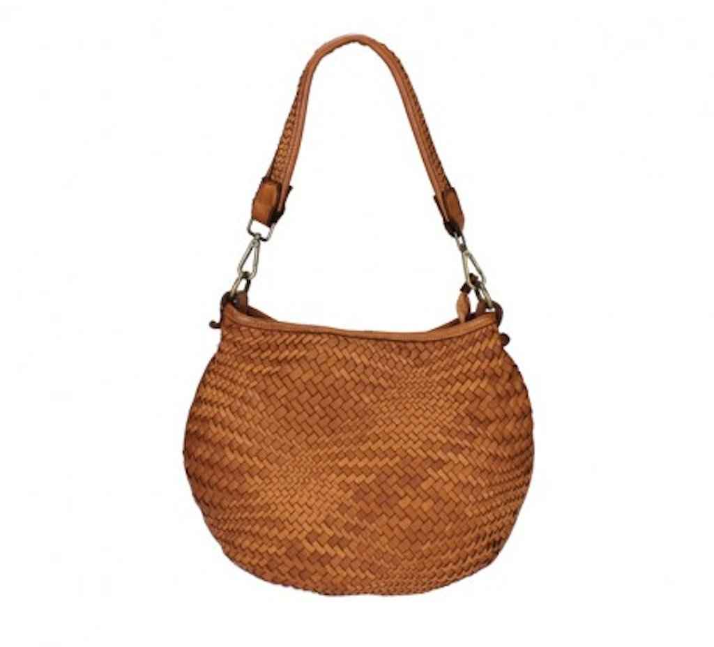 BZNA Bag Alesa Cognac Italy Designer Beutel Umhängetasche Damen Handtasche Leder