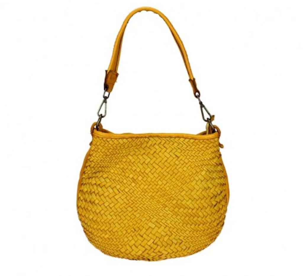 BZNA Bag Alesa Gelb Italy Designer Beutel Umhängetasche Damen Handtasche Leder