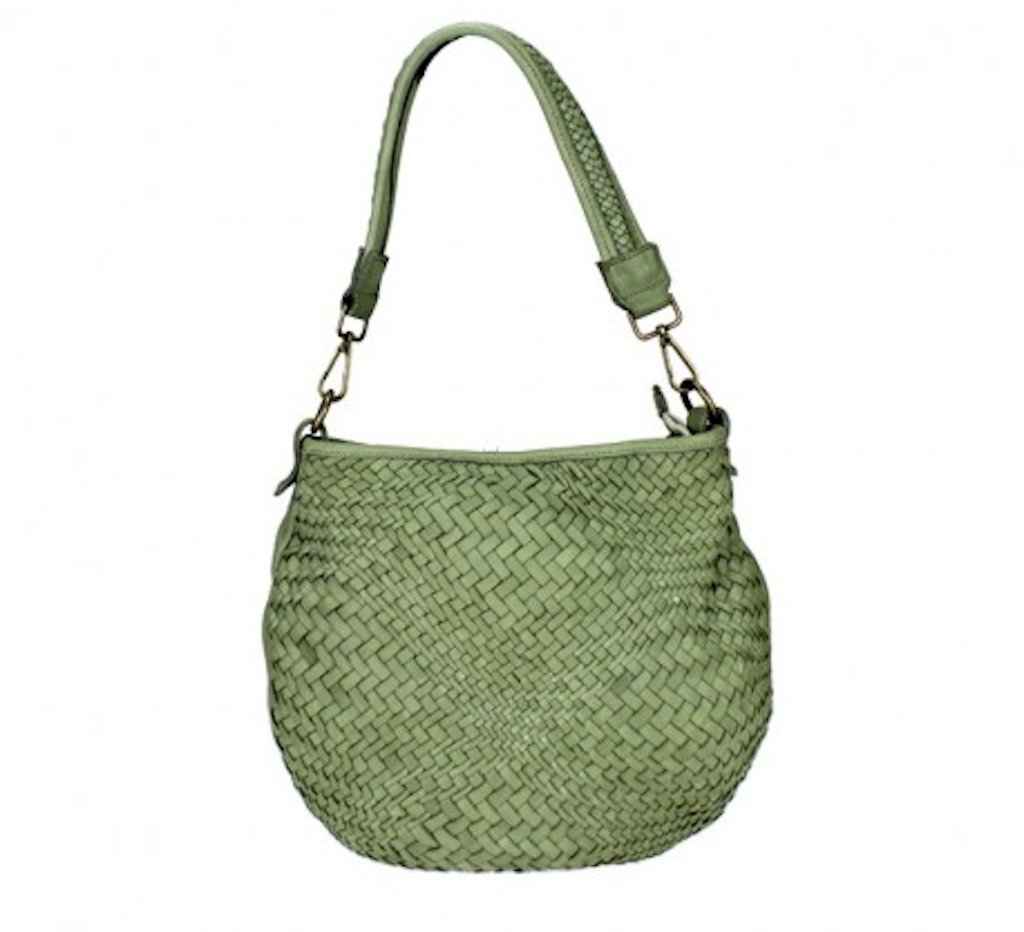 BZNA Bag Alesa Grün Italy Designer Beutel Umhängetasche Damen Handtasche Leder
